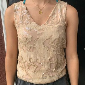 One of a kind, sequined pink blouse